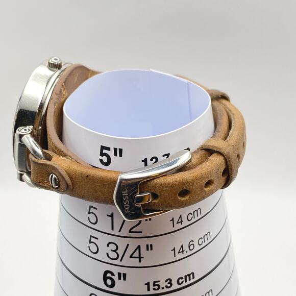 FOSSIL GEORGIA ES2830 Women's Brown Leather Analog Beige Dial Quartz Watch VK782 - Picture 11 of 11